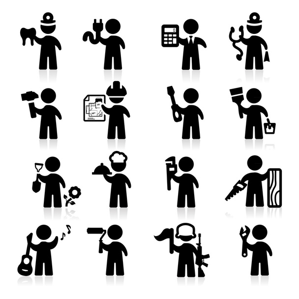 Conjunto de iconos Jobs Serie elegante
 - Vector, imagen