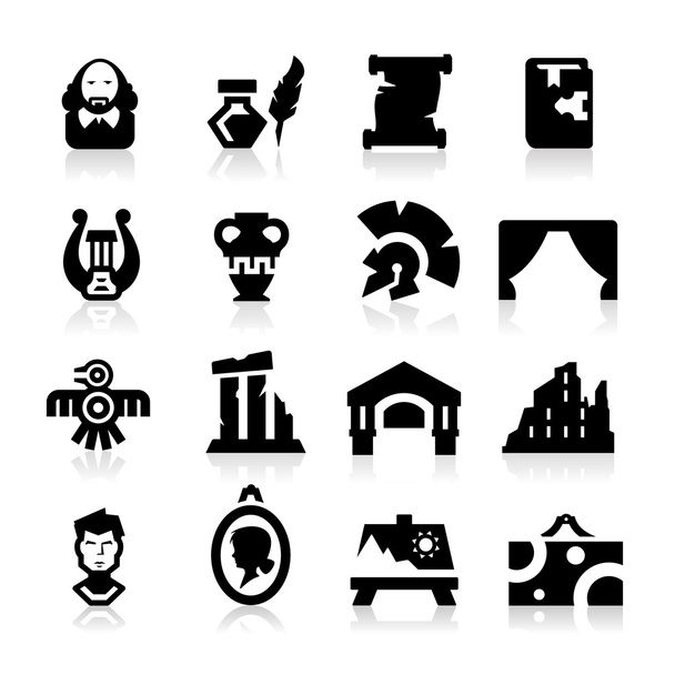 geschiedenis en cultuur pictogrammen - Vector, afbeelding