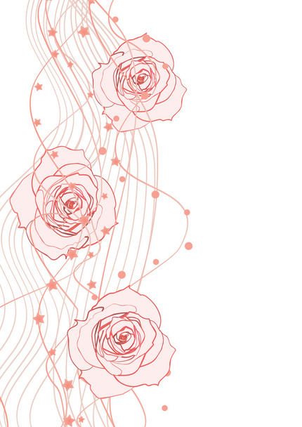 λευκό κόκκινο διανυσματικά εικονογράφηση των τριαντάφυλλων - Διάνυσμα, εικόνα