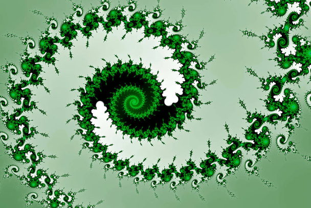 Збирається зелена фантазія глянцеві спіралі фрактал
. - Фото, зображення
