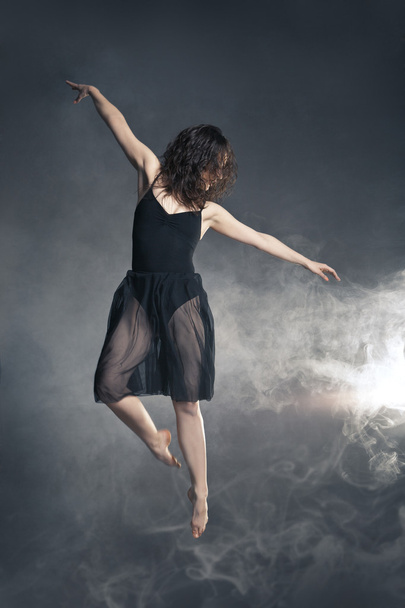 Modern style dancer posing on grey background - Foto, Imagem