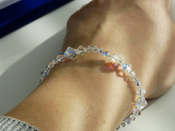 Female Wrist with Crystal Bracelet - Fotó, kép