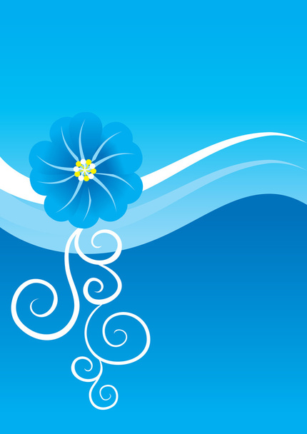 blaue Blume Vektor Hintergrund - Vektor, Bild