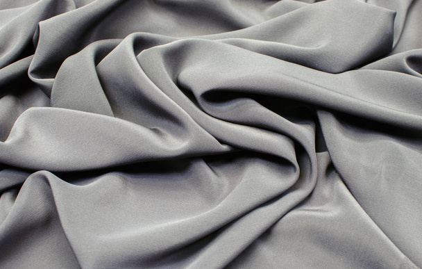 Crepe de Chine silk in dark gray - Photo, Image