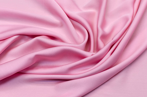 Silk fabric, crepe de Chine pink - Valokuva, kuva