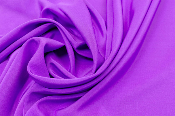 Silk, satin fabric bright lilac color - Photo, Image