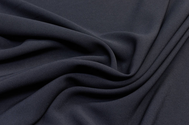Zwarte stof voor kleding - Foto, afbeelding
