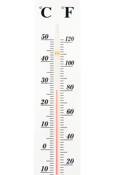 κλίμακας ατμοσφαιρική θερμόμετρο που απομονώνονται σε λευκό φόντο - Φωτογραφία, εικόνα