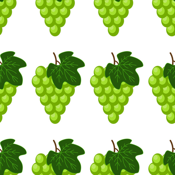 Fresh bunch of grape icon on white background. vector illustration in flat style. Bright colorful grape. Seamless pattern. - Vector, Image