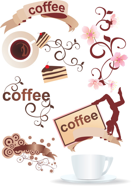 coffee cartoons set - Vector, Image