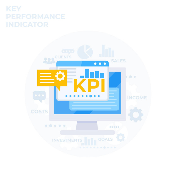 KPI, fő teljesítménymutató vektor illusztráció - Vektor, kép