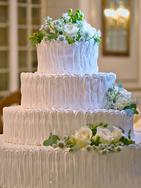 Wedding multilayered romantic ceremony cake - Photo, Image