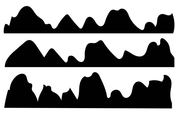 Siluety hor na bílé background.set ruky nakreslené krajinu s silueta horské vrcholy. - Vektor, obrázek