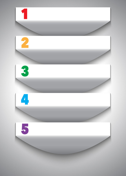 Numbered abstract white banners - Vector, imagen