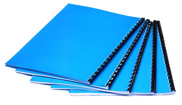 blauwe copybooks - Foto, afbeelding