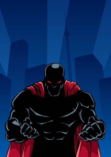 Raging Superhero City Silhouette - Vektor, kép