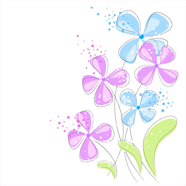 Vector background with pastel flowers. EPS 10.  - Vetor, Imagem