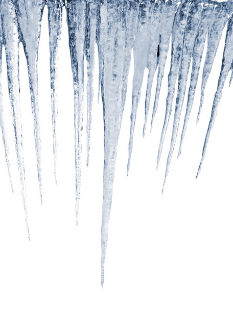ijspegels op witte achtergrond - Foto, afbeelding