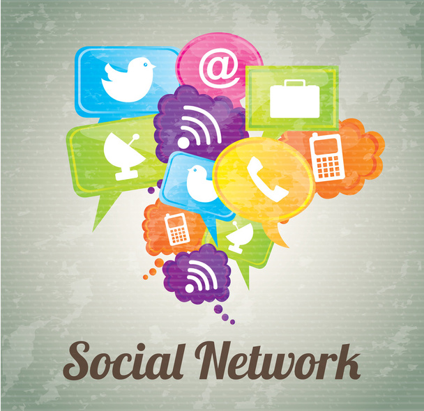 Социальная сеть - Вектор,изображение