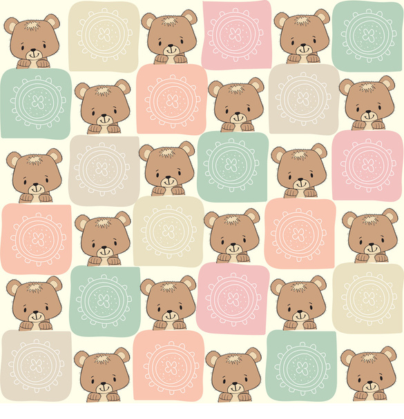 childish seamless pattern with teddy bear - Photo, Image