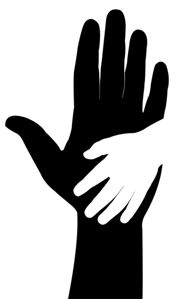 Helping hands. Vector illustration on black background - Vector, Image