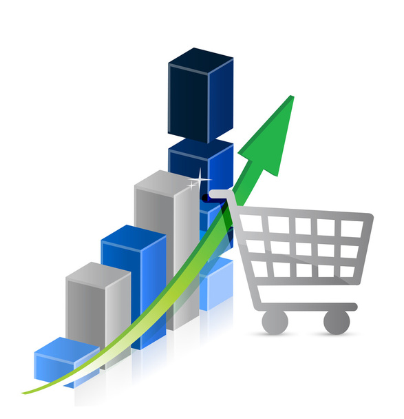 shopping cart graph business illustration design - Foto, Imagem