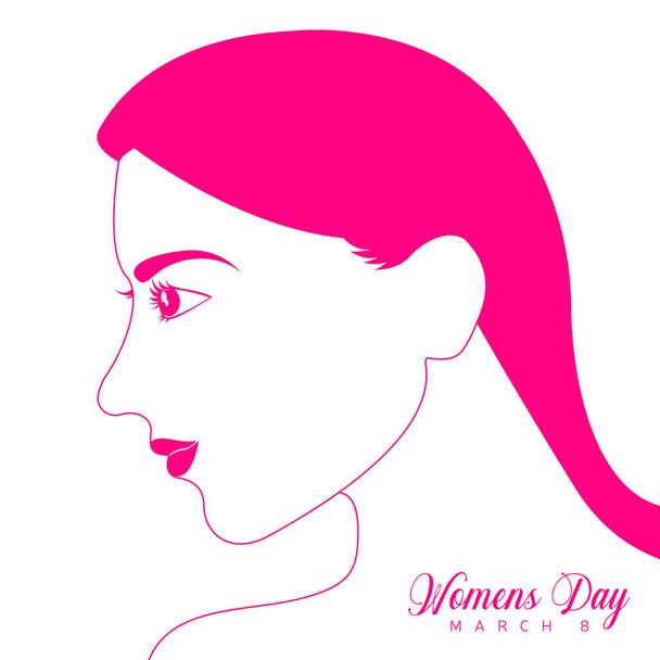 Happy women day with a girl silhouette - Вектор,изображение