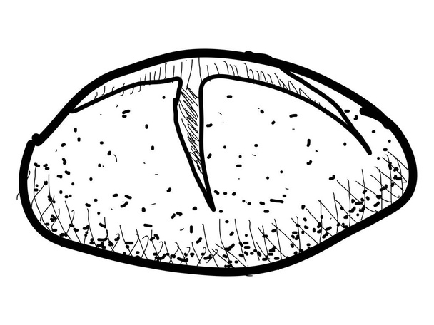 Isolated vintage sketch of a bread - Vetor, Imagem