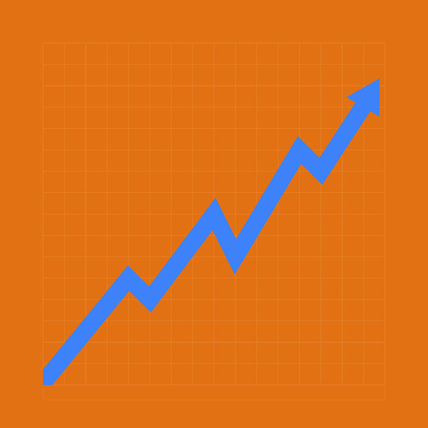 Success business graph on a colored background - Wektor, obraz