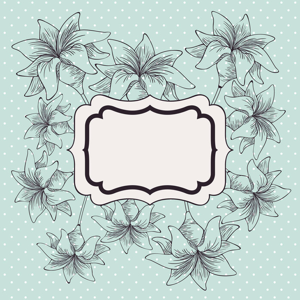 lily flowers decorative victorian frame - Vector, afbeelding