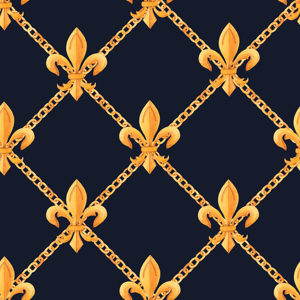 Golden baroque rich luxury pattern - Photo, image
