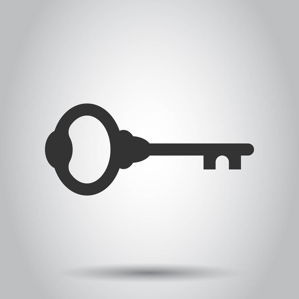 Schlüsselsymbol im flachen Stil. Login-Vektordarstellung auf weißem Hintergrund. password key business concept. - Vektor, Bild