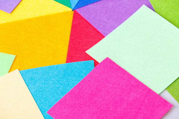 a set of colored sheets of felt, rainbow colors - 写真・画像