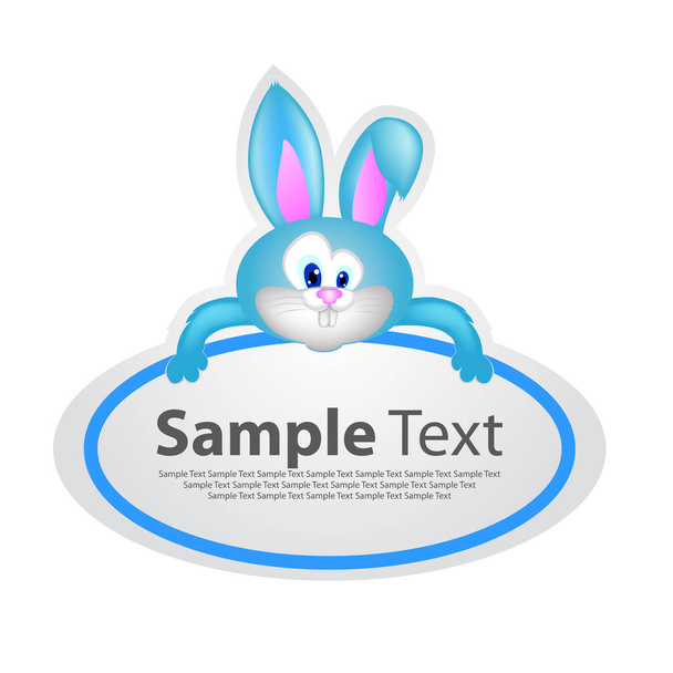 Sticker board banner with rabbit - Vector, Imagen