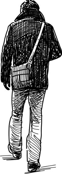 Sketch of a person leaving - Вектор,изображение