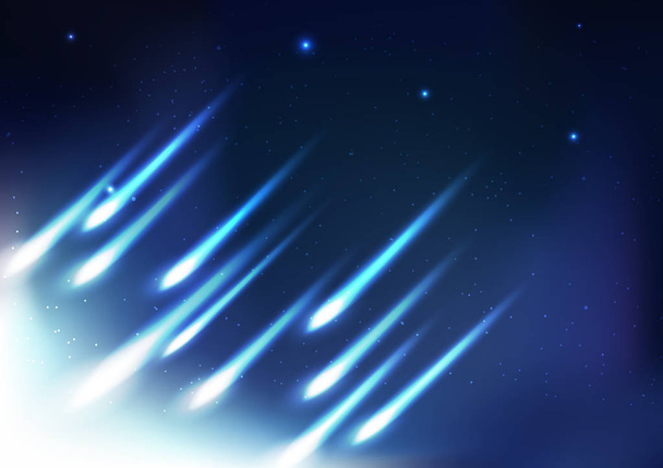 Метеорна вогняна куля, світлі промені яскравий абстрактний фон, концепція простору нічної астрономії Векторні ілюстрації
 - Вектор, зображення