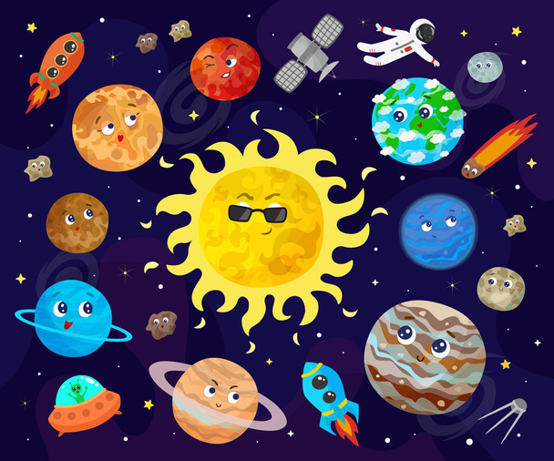 Vector flat illustration of space. - Vector, Image