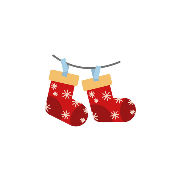Χριστουγεννιάτικη κάλτσα εικονίδιο χρώμα. Στοιχείο των Χριστουγέννων και Πρωτοχρονιάς εικονογράφηση. Πριμοδότηση ποιότητας γραφιστική εικονίδιο χρώμα. Σημάδια και σύμβολα πολύχρωμη εικόνα για τους ιστοχώρους, εφαρμογή για κινητά σε λευκό φόντο - Διάνυσμα, εικόνα