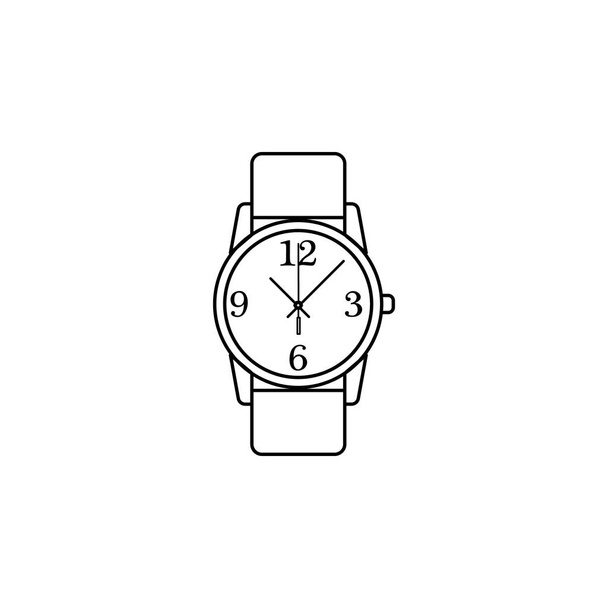 Klasik Analog erkek kol saati satırı simgesi. Saat simgesi. Premium Kalite grafik tasarım. İşaretler, semboller koleksiyonu, Web siteleri, web tasarım, beyaz arka plan üzerinde hareket eden app için basit simge - Vektör, Görsel