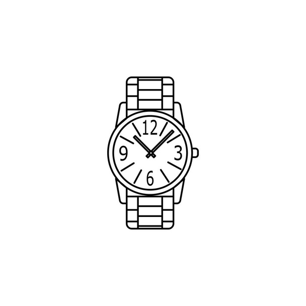 wristwatch with iron strap line icon. Clock Icon. Premium quality graphic design. Signs, symbols collection, simple icon for websites, web design, mobile app on white background - Vetor, Imagem