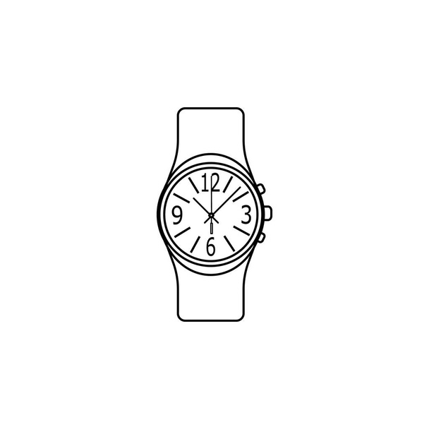 古典的なアナログ腕時計ライン アイコン。時計のアイコン。プレミアム品質のグラフィック デザイン。サイン、シンボル コレクション、web サイト、web デザイン、白い背景の上のモバイル アプリケーションのためのシンプルなアイコン - ベクター画像