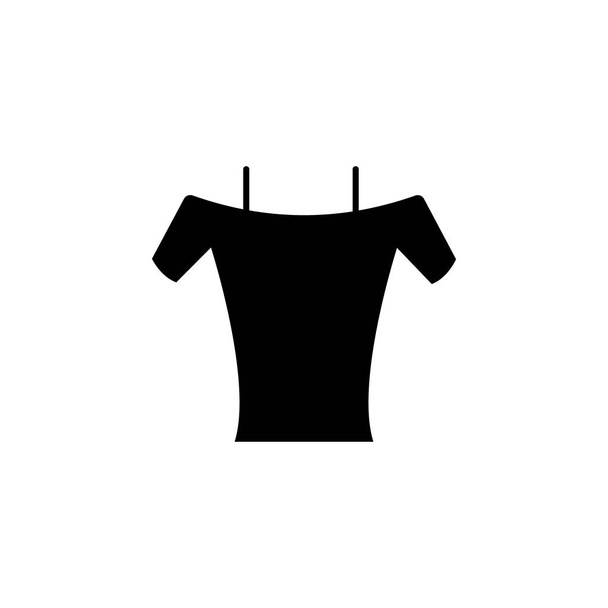 žena tričko s krátkými rukávy ikonou na bílém pozadí - Vektor, obrázek