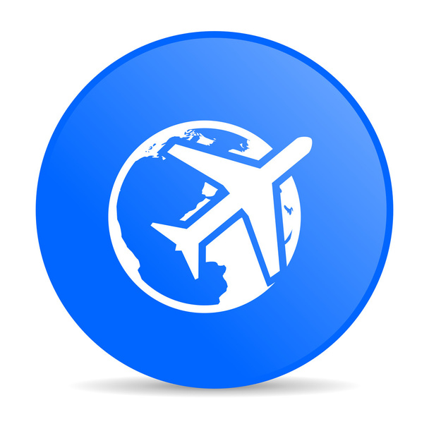 travel blue circle web glossy icon - Foto, immagini