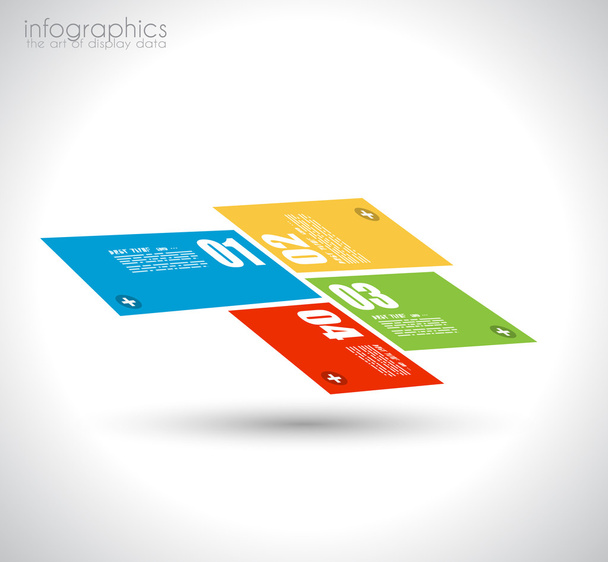 Infographic design template with paper tags. - Vector, imagen