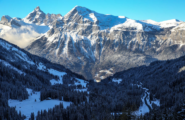winter landscapes of French alps  - Fotoğraf, Görsel