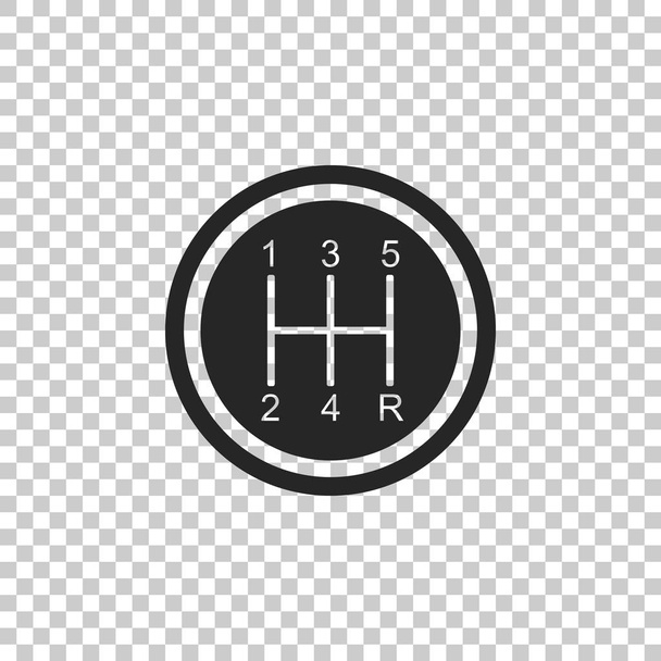 Gear shifter icon isolated on transparent background. Transmission icon. Flat design. Vector Illustration - Vector, Image