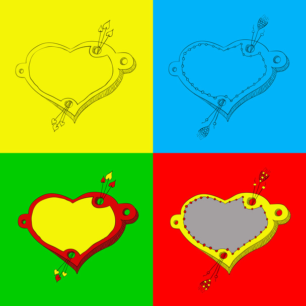 banderas de corazón
 - Vector, Imagen