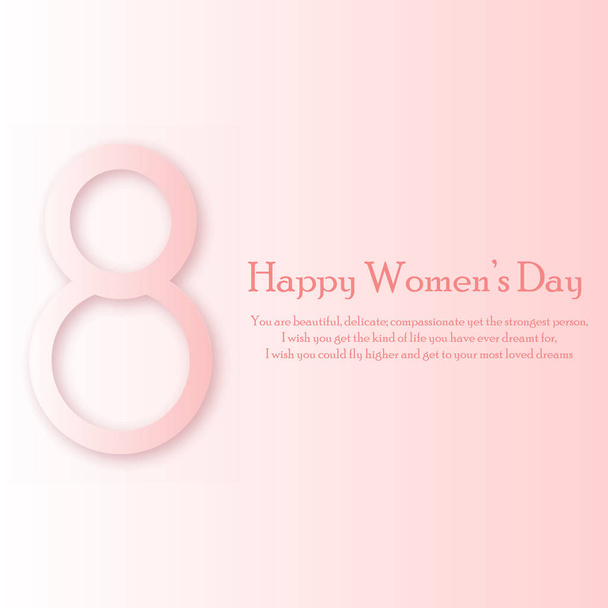 Glückliche Grußkarte zum Frauentag mit modernem Text acht. Vektor - Vektor, Bild