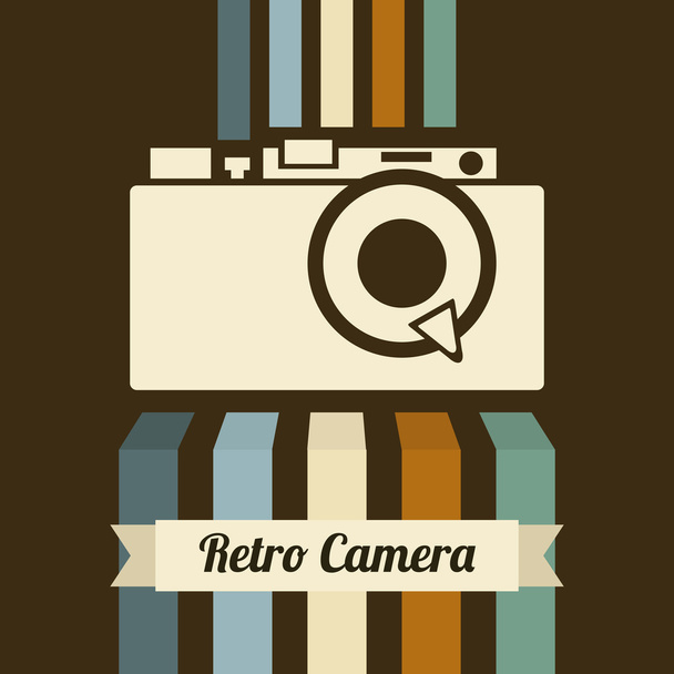 Ретро камера на коричневом фоне. векторная иллюстрация
 - Вектор,изображение