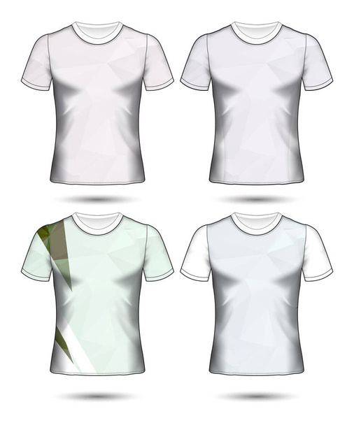  modelli di t-shirt astratto collezione geometrica di diversi colori mosaico poligonale  - Vettoriali, immagini